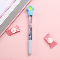 1pc Cute Fairy Pen Creative Quicksand Sequins Unicorn Flamingos Pig Moon Cat Claw Dinosaur Gel Pen Novelty Stationery Supply