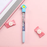 1pc Cute Fairy Pen Creative Quicksand Sequins Unicorn Flamingos Pig Moon Cat Claw Dinosaur Gel Pen Novelty Stationery Supply