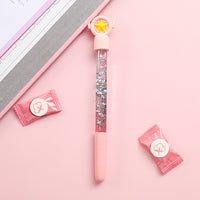 1pc Cute Fairy Pen Creative Quicksand Sequins Unicorn Flamingos Pig Moon Cat Claw Dinosaur Gel Pen Novelty Stationery Supply