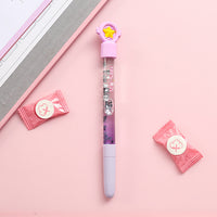 1pc Cute Fairy Pen Creative Quicksand Sequins Unicorn Flamingos Pig Moon Cat Claw Dinosaur Gel Pen Novelty Stationery Supply