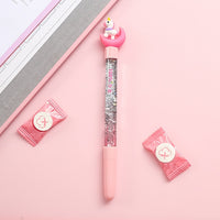 1pc Cute Fairy Pen Creative Quicksand Sequins Unicorn Flamingos Pig Moon Cat Claw Dinosaur Gel Pen Novelty Stationery Supply