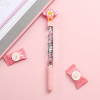 1pc Cute Fairy Pen Creative Quicksand Sequins Unicorn Flamingos Pig Moon Cat Claw Dinosaur Gel Pen Novelty Stationery Supply