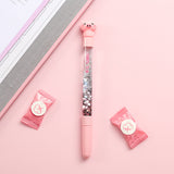 1pc Cute Fairy Pen Creative Quicksand Sequins Unicorn Flamingos Pig Moon Cat Claw Dinosaur Gel Pen Novelty Stationery Supply