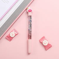 1pc Cute Fairy Pen Creative Quicksand Sequins Unicorn Flamingos Pig Moon Cat Claw Dinosaur Gel Pen Novelty Stationery Supply