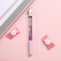 1pc Cute Fairy Pen Creative Quicksand Sequins Unicorn Flamingos Pig Moon Cat Claw Dinosaur Gel Pen Novelty Stationery Supply