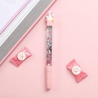 1pc Cute Fairy Pen Creative Quicksand Sequins Unicorn Flamingos Pig Moon Cat Claw Dinosaur Gel Pen Novelty Stationery Supply