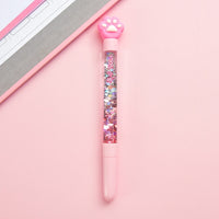 1pc Cute Fairy Pen Creative Quicksand Sequins Unicorn Flamingos Pig Moon Cat Claw Dinosaur Gel Pen Novelty Stationery Supply